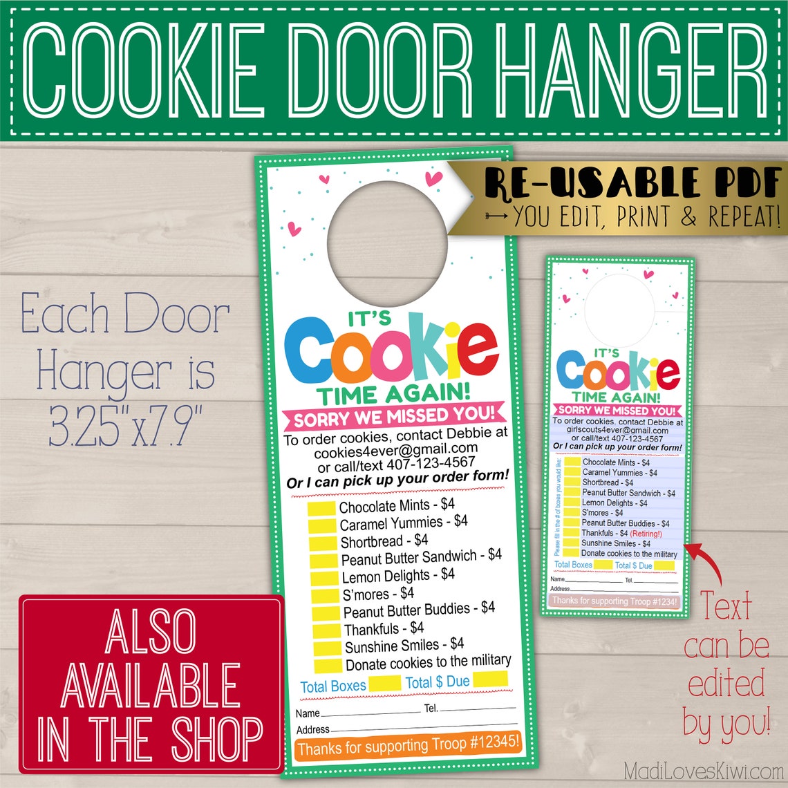 Girl Scouts Donation Sign Printable Donate Cookies to the | Etsy