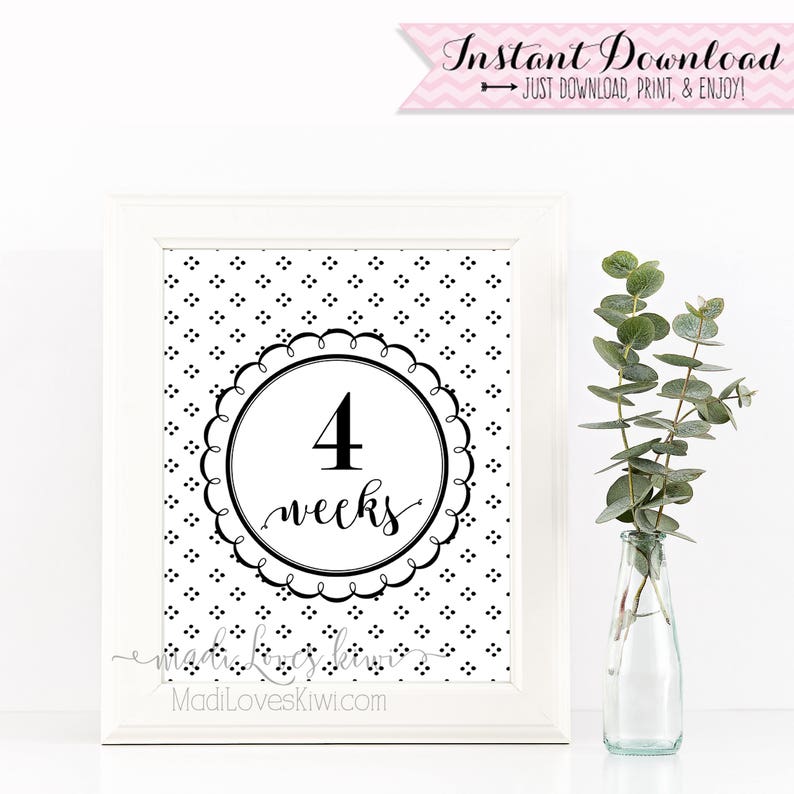 Printable Pregnancy Photo Prop, Black & White Maternity Photoshoot Props, Maternity Photos, Pregnancy Photos, Pregnancy Milestone Cards image 3