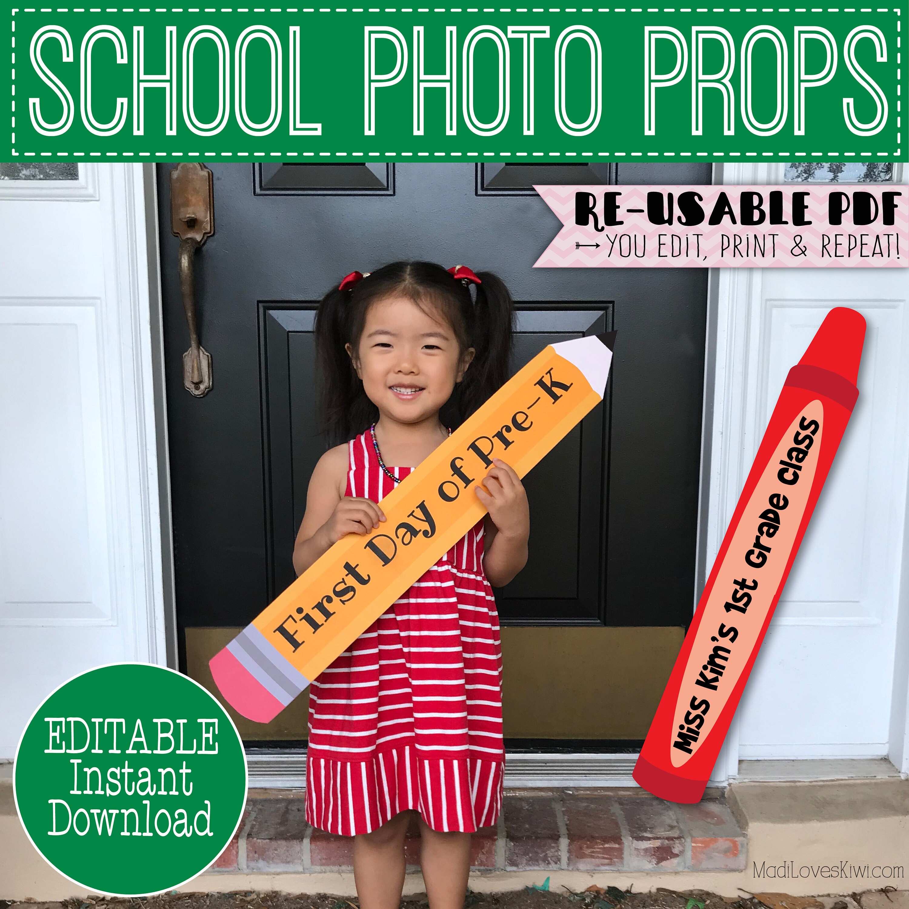 pencil-first-day-of-school-photo-prop-printable-crayon-1st-etsy
