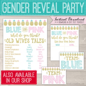 Touchdowns or Tutus Gender Reveal Party Decor Ideas, Old Wives Tales Sign Chalkboard Printable, Football Poster Decoration Digital Download image 10