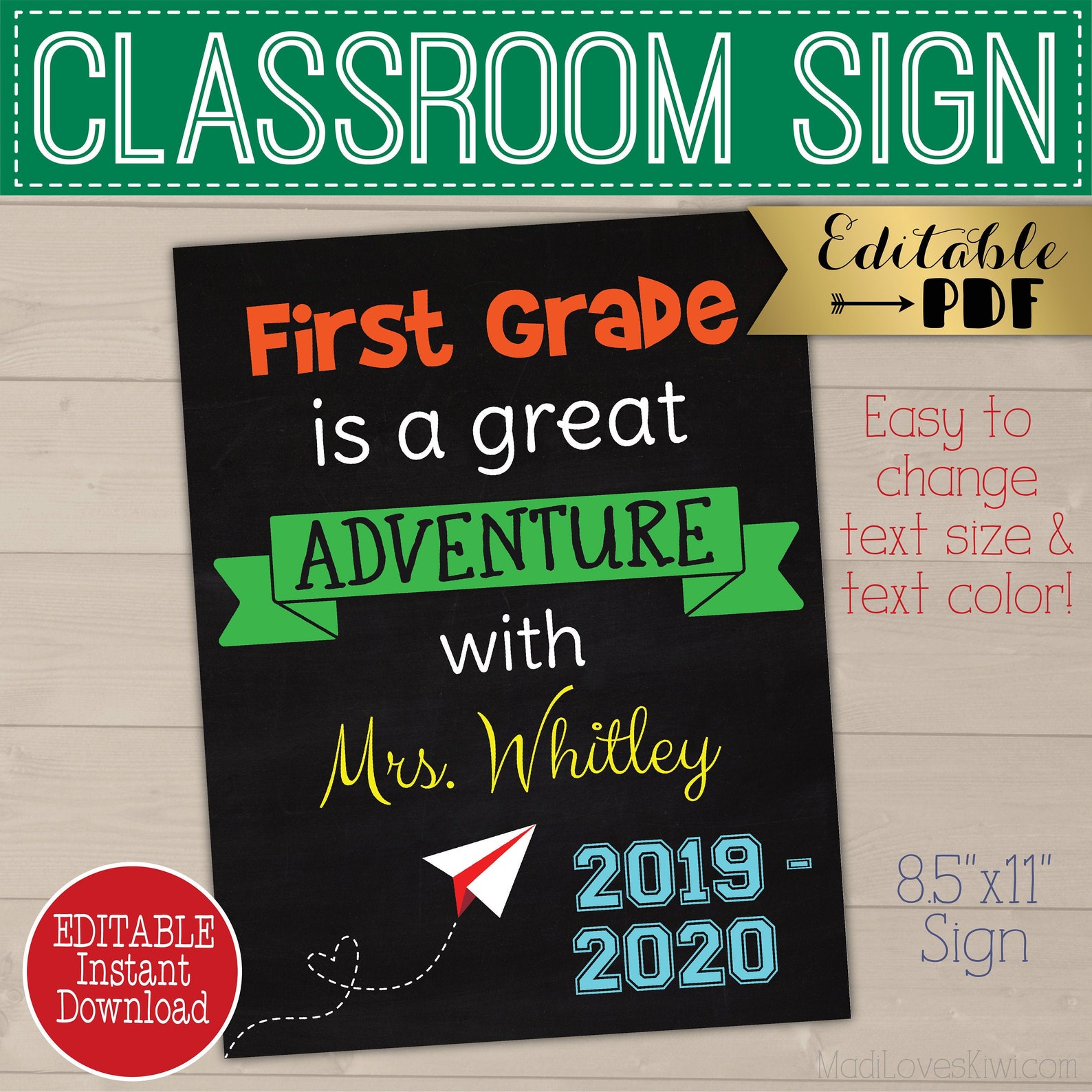 EDITABLE Classroom Sign Printable Welcome Sign Class Room | Etsy