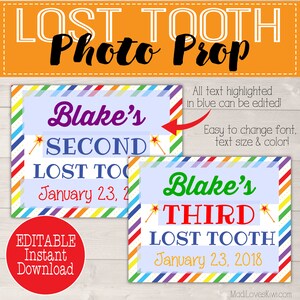 Rainbow Tooth Fairy Prop, First Lost Tooth Photo Prop, First Lost Tooth Sign, Digital Tooth Fairy, Girl Tooth Fairy, Lost First Tooth Sign image 2