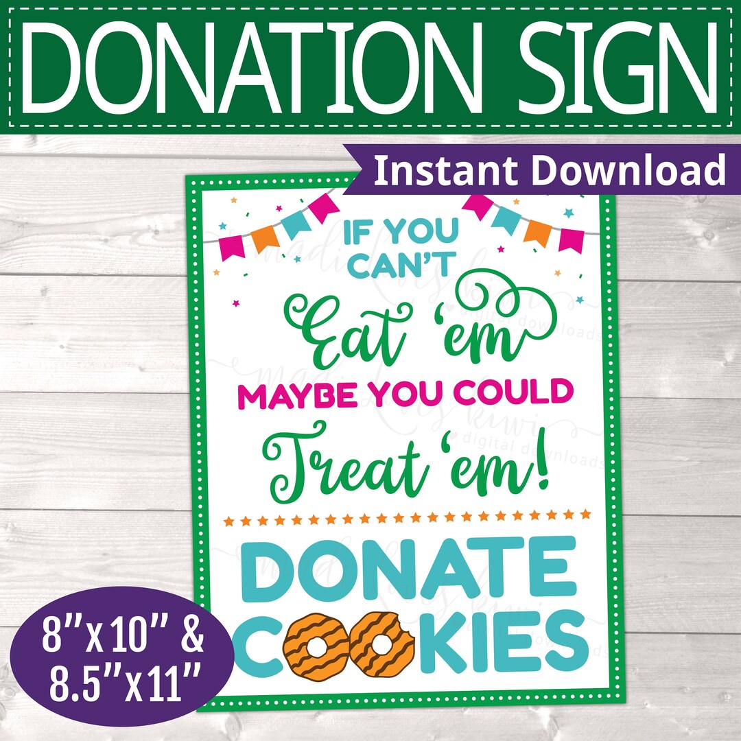 Printable Girl Scout Cookie Donation Sign, Instant Download Donate ...
