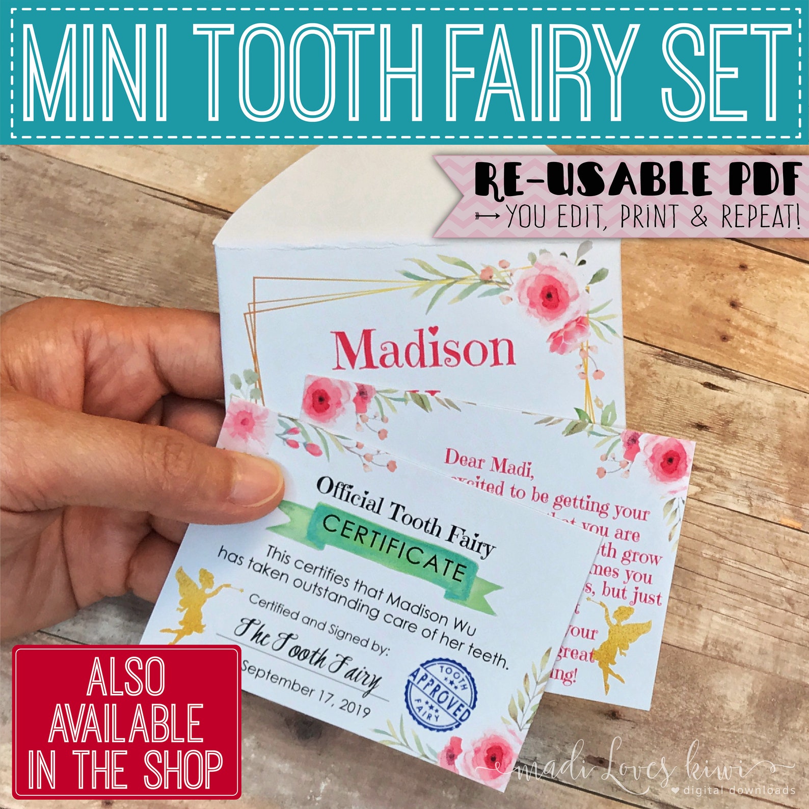 Printable Pink Pacifier Fairy Letter PDF Personalized Binky Etsy Espa a