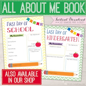 First Day of School Sign Reusable, Last Day Chalkboard Photo Prop ...