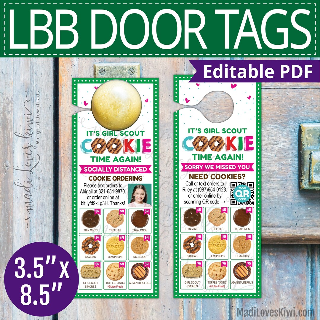 VISTAPRINT Lbb Girl Scout Door Hanger 2023 Printable Cookie Etsy