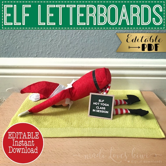 Editable Elf Letterboard, Printable Elf Prop Kit, Fun Christmas Accessories Instant Download, DIY Yoga Snowball Fight Mini Carwash Easy Game Il_570xn