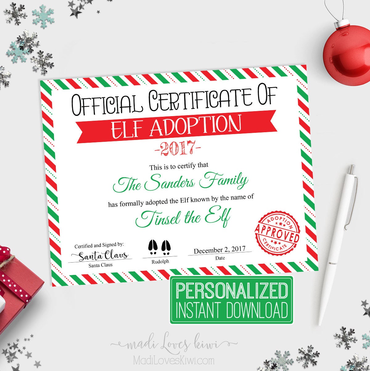 Honorary Elf Certificate Printable : Honorary Elf ...