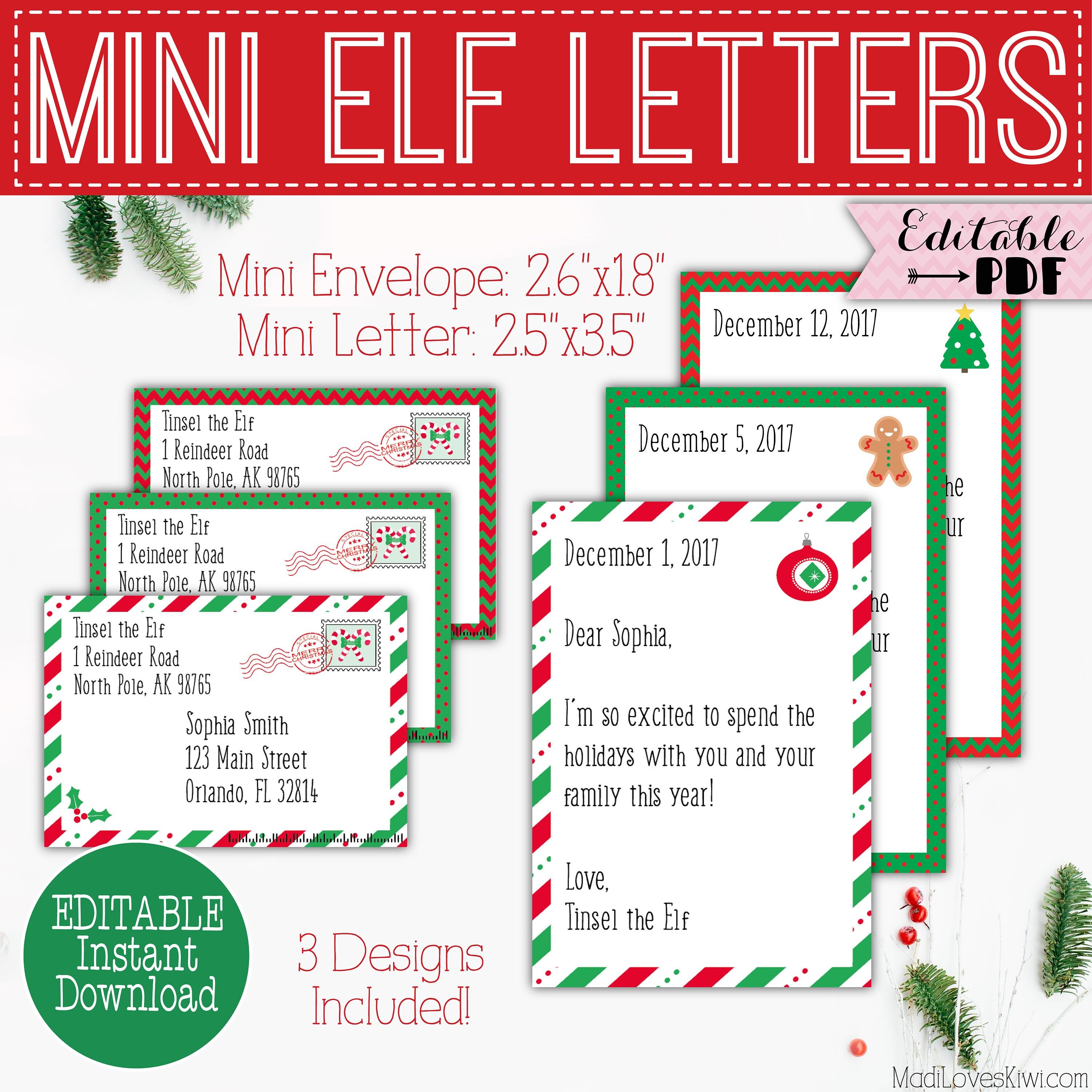 Personalized Mini Elf Letter with Envelope Printable | Etsy
