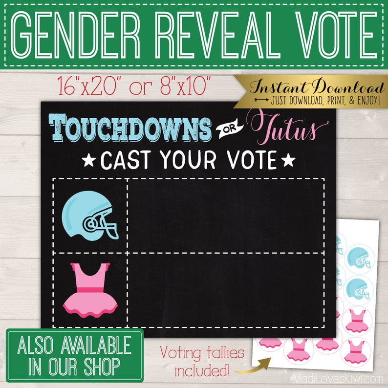 Touchdowns or Tutus Gender Reveal Party Decor Ideas, Old Wives Tales Sign Chalkboard Printable, Football Poster Decoration Digital Download image 3