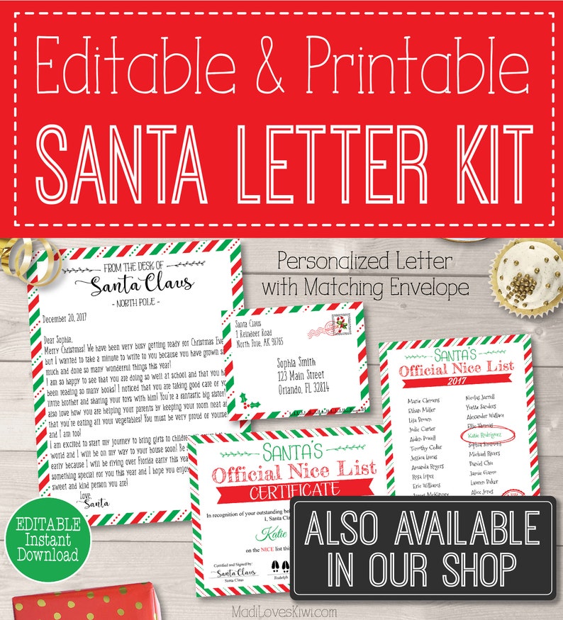 Editable Santa Cam Letter Printable Claus Spy Cam Note North - Etsy