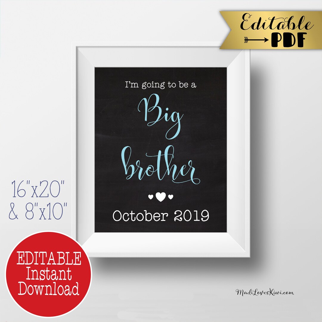 Future Big Brother Announcement Photo Prop, Personalized Pregnancy ...
