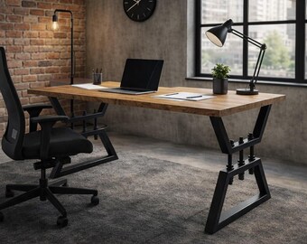 Industrial steel table legs made from steel profiles. Project for steelworkers. Lasercut and production files. DIY. MKDproject.