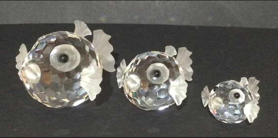 3 スワロフスキークリスタル フグ / フグ - Etsy 日本