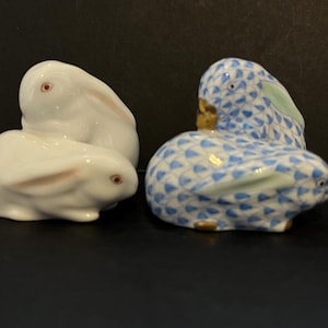 Herend ヘレンド うさぎ フィギュリン 置物【希少なブルー】 Herend rabbit - Etsy 日本
