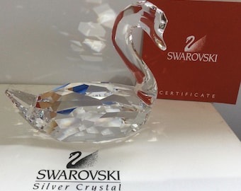 CASED Swarovski Crystal SWAN Figurine