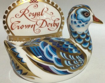 BOXED Royal Crown Derby RALLIDAE DUCK Briefbeschwerer