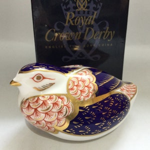 BOXED Royal Crown Derby QUAIL Paperweight
