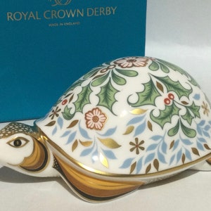 BOXED Royal Crown Derby WINTER TORTOISE Paperweight