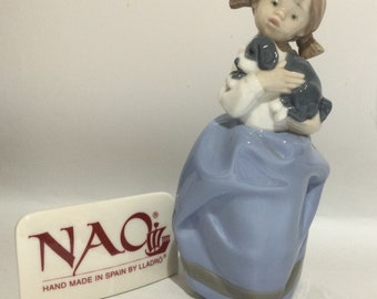 NAO by Lladro GIRL with PUPPY Figurine