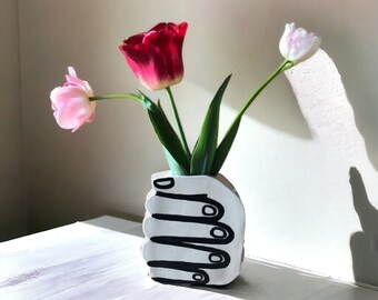 Original Hand Vase | Handmade Ceramic Vase | Quirky Decor | Modern Decor | Unique Interior | Ceramic Vase | Minimalist Vase | Unique Gift