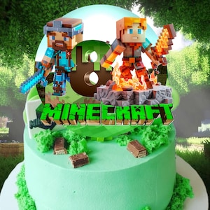Minecraft Cake Topper, Tortenstecker Junge, Tortenstecker Mädchen, Cake Topper, digitale Datei