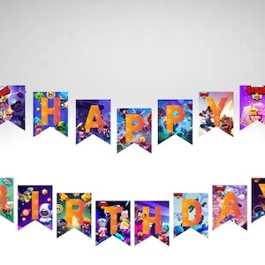 Happy Birthday Girlande im Brawl Style. Digitale Datei