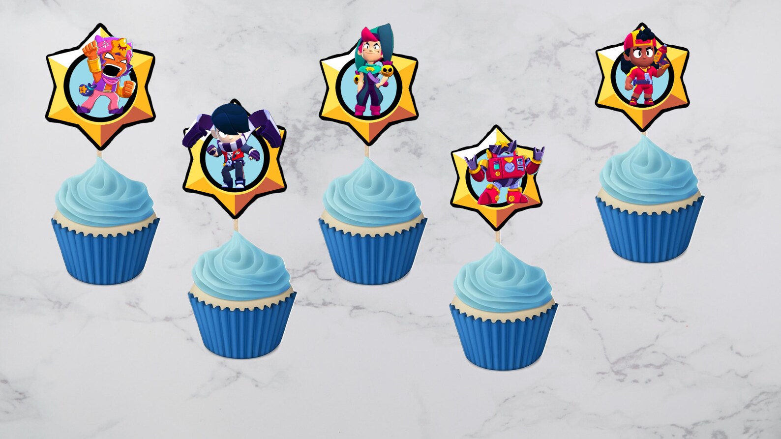 Brawl Stars Cake Topper. Brawl Stars Cupcake Toppers. Digital File - Etsy