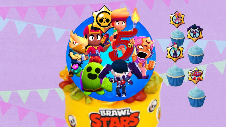Brawl Stars Cake Topper. Brawl Stars Cupcake Toppers. Digital File - Etsy