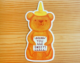 Sweet Honey Bear Vinyl Sticker