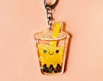 Boba Milk Tea Charm Keychain