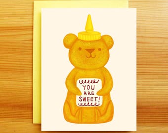 Sweet Honey Bear Greeting Card