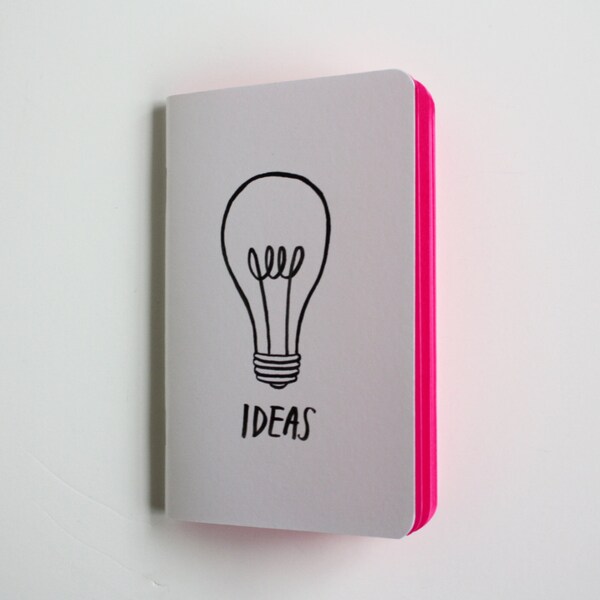 Bright Ideas Pocket Notebook with Hot Pink Pages