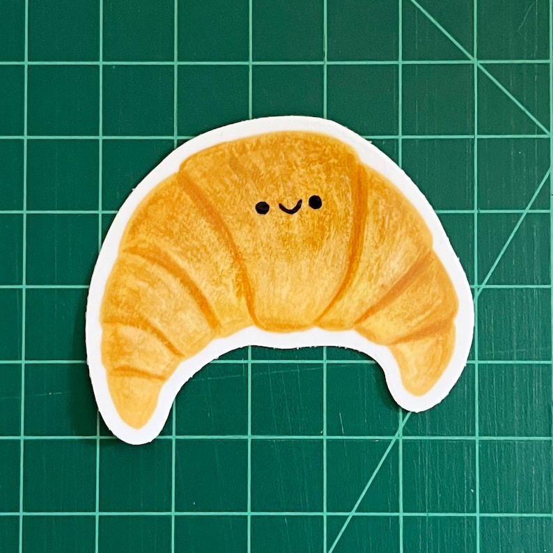 Croissant Pastry Food Vinyl Sticker afbeelding 1