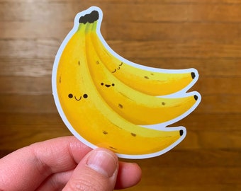 Etiqueta engomada del vinilo del racimo de plátano