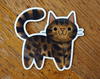 Brown Tabby Cat Vinyl Sticker