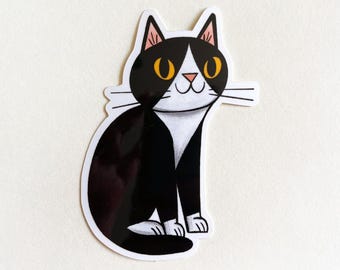 Pegatina de vinilo de gato esmoquin