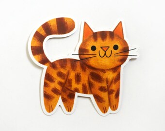 Orange Tabby Cat Vinyl Sticker