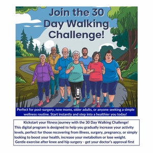 Sfida di camminata di 30 giorni Tracker di camminata mensile stampabile Pianificatore di camminata digitale Fogli Google Step Up To Wellness Esercizio delicato Risultati