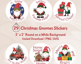 Holiday Christmas Gnomes Truck Sticker Bundle Winter Graphics Commercial Use Festive Clip Art Mugs T-shirts Sublimation DIY Christmas Gifts