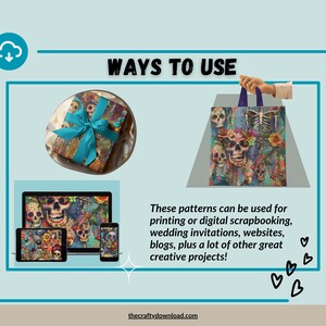 Some ways to use these patterns, both printed and in digital form.  Great Halloween decorations.