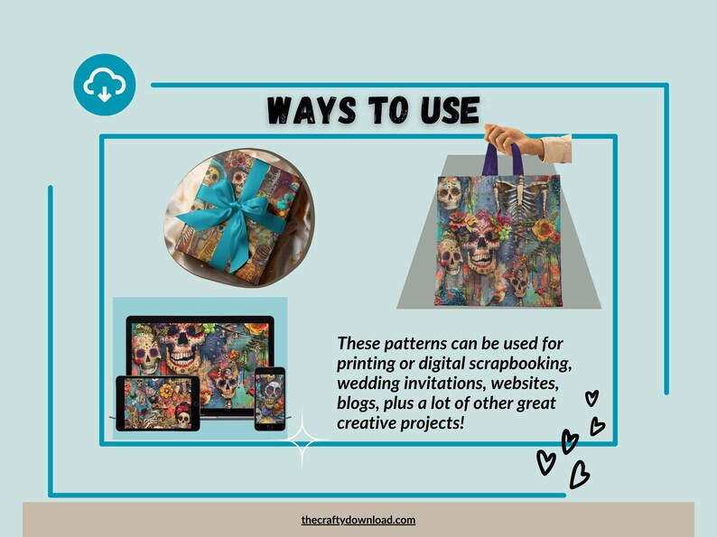 Some ways to use these patterns, both printed and in digital form.  Great Halloween decorations.