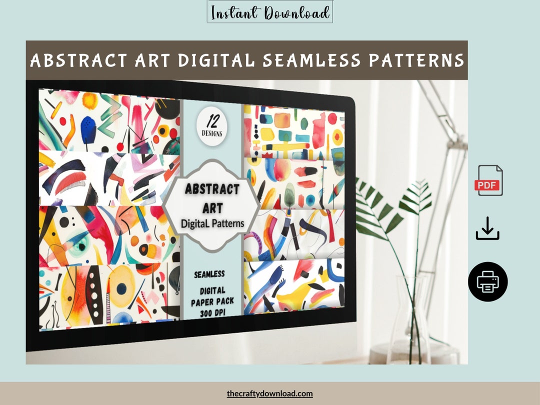 Colorful Seamless Digital Patterns for DIY Projects Vibrant Abstract ...