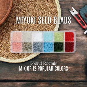 Cuentas redondas Rocaile Miyuki populares en 12 colores mezclados, cuentas de semillas japonesas de alta calidad para bordado, fabricación de joyas, juego de inicio de manualidades para abalorios