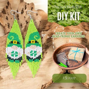 Kit para hacer pendientes de flecos de gnomo verde de San Patricio