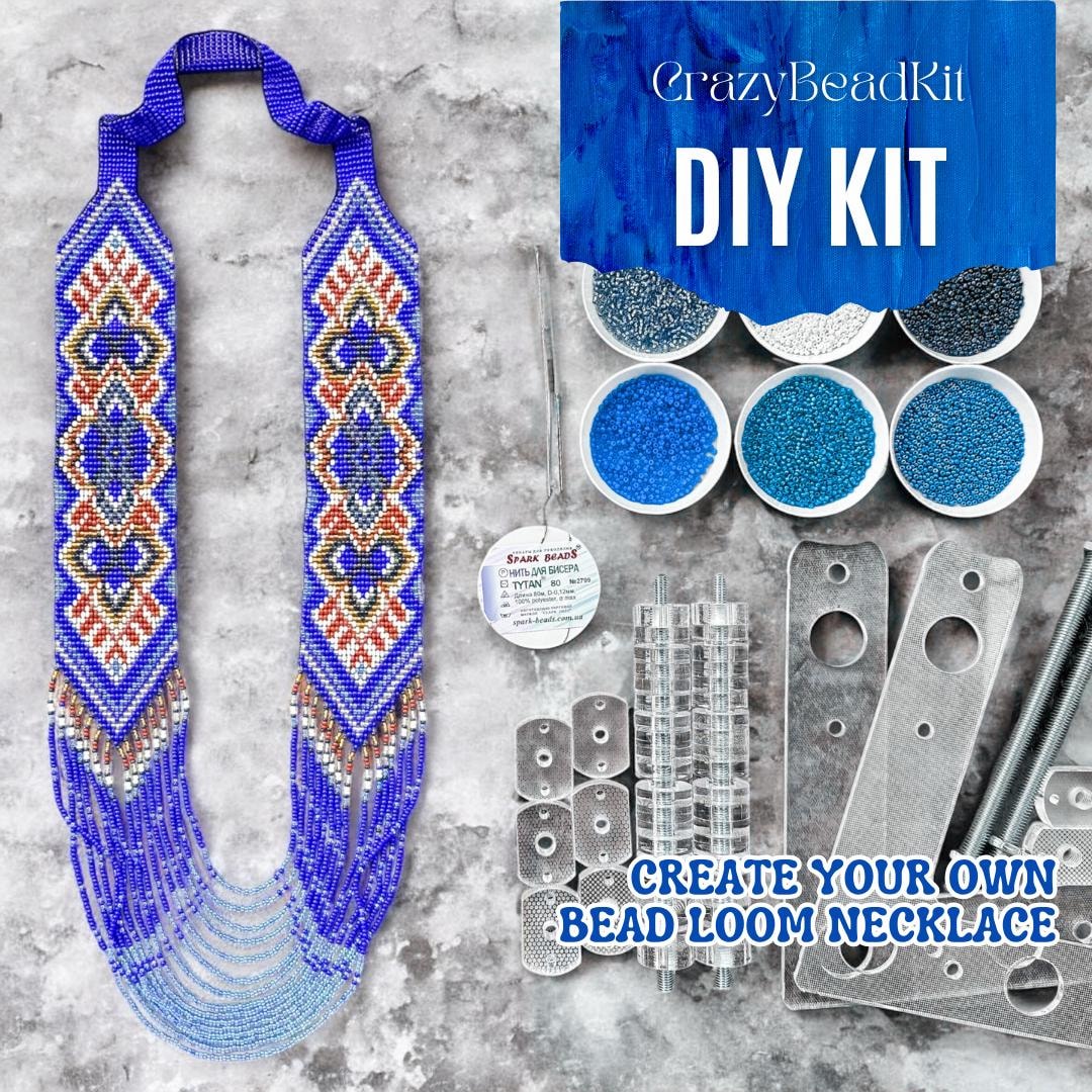 Pattern Create Own Necklace Buy DIY Blue Beaded Necklace Kit Blue