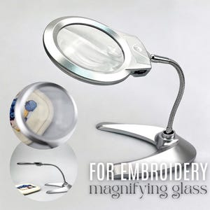 Hands-Free Magnifying Glass with LED Light, Craft tools, Magnifier for DIY Jewelry Beading, Embroidery, Sewing, Reading, Detailed Work Loupe