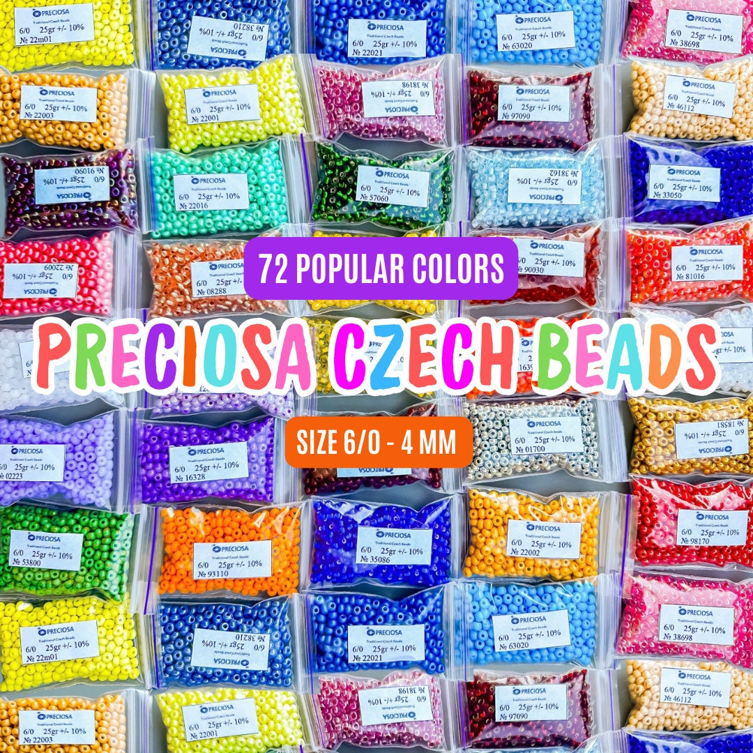Size 6/0 4mm big beads Preciosa Seed Beads Czech Rocailles for bead embroidery Round beads for craft High quality beads Gift box for beading