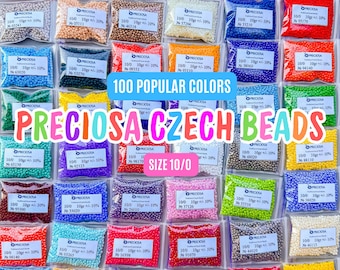 100 popular colors Preciosa Seed Beads size 10/0 Czech Rocailles for bead embroidery Round beads for craft High quality bead box for beading