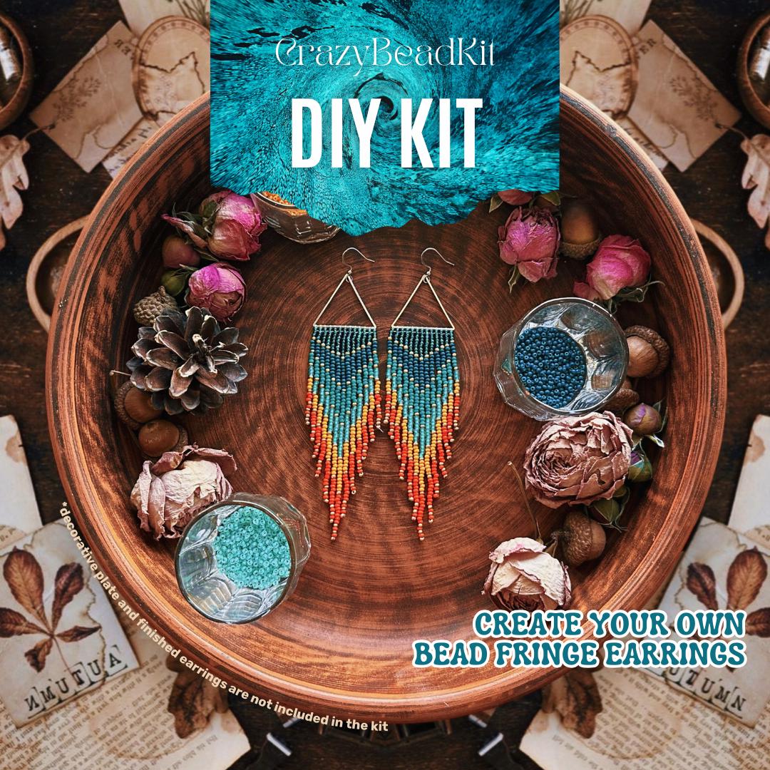 DIY Turquoise Sunset Earrings Making Kit, Fun DIY Project Create Stunning Bead Earrings, Handmade Jewelry Craft Set, Thoughtful Gift for Her